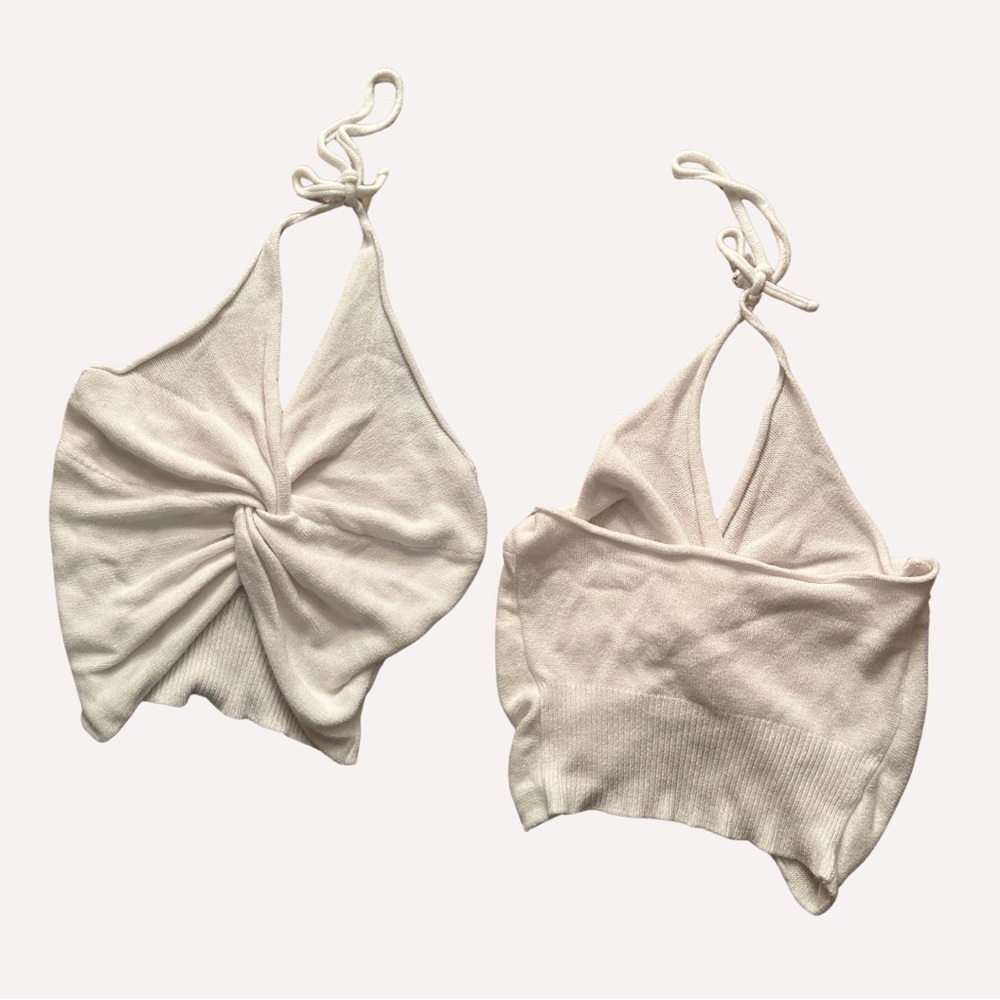 white halter neck top